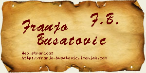 Franjo Bušatović vizit kartica
